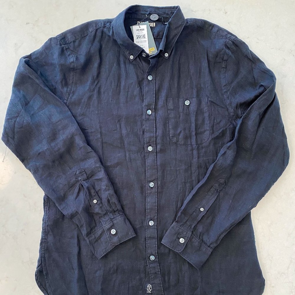 Todd Snyder Black Linen Long Sleeve Men's Button Down--NWT!